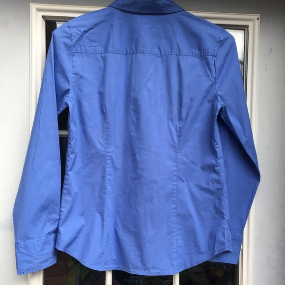 J. Crew Blue Haberdashery Button-Down Top Sz M - Picture 3 of 4